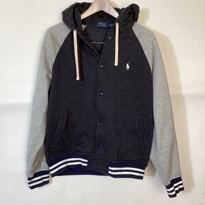 Polo Ralph Lauren Fleece Hooded Baseball Varsity Jacket Grey  Mens  size M